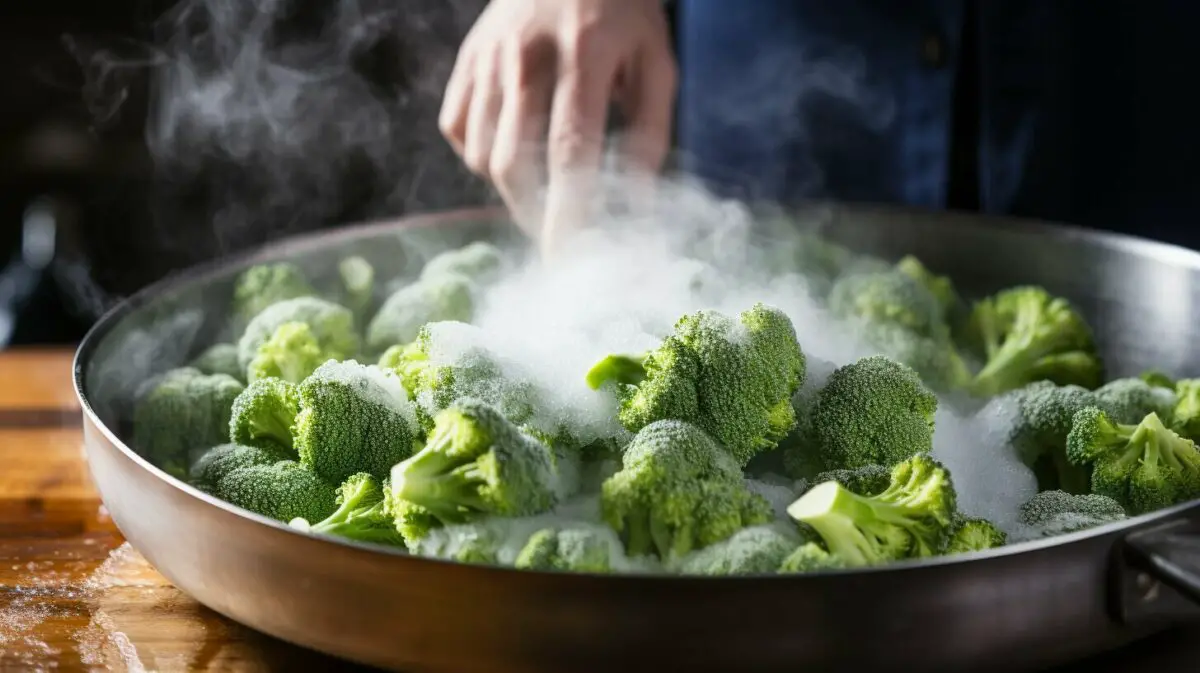 preparing broccoli for freezing