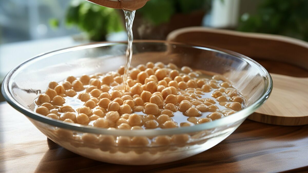 soaking chickpeas soaking chickpeas