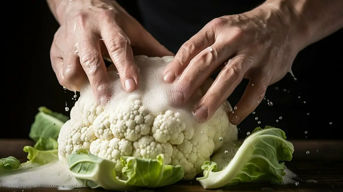 squeezing cauliflower