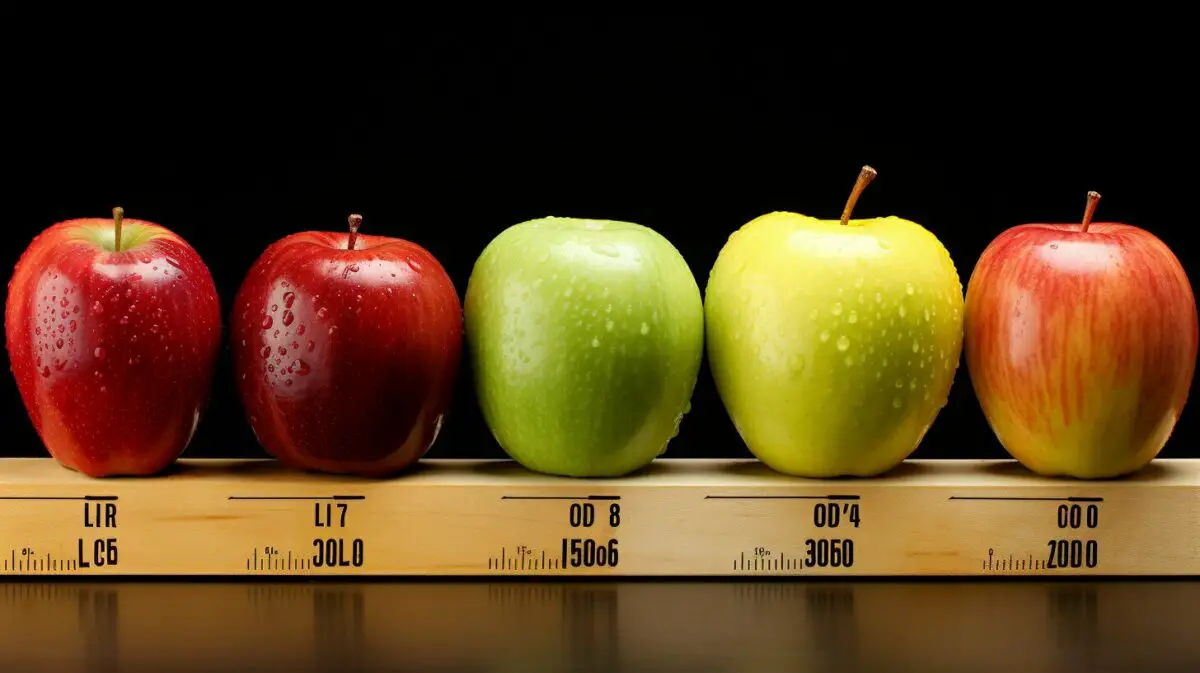 weight of different apple varieties