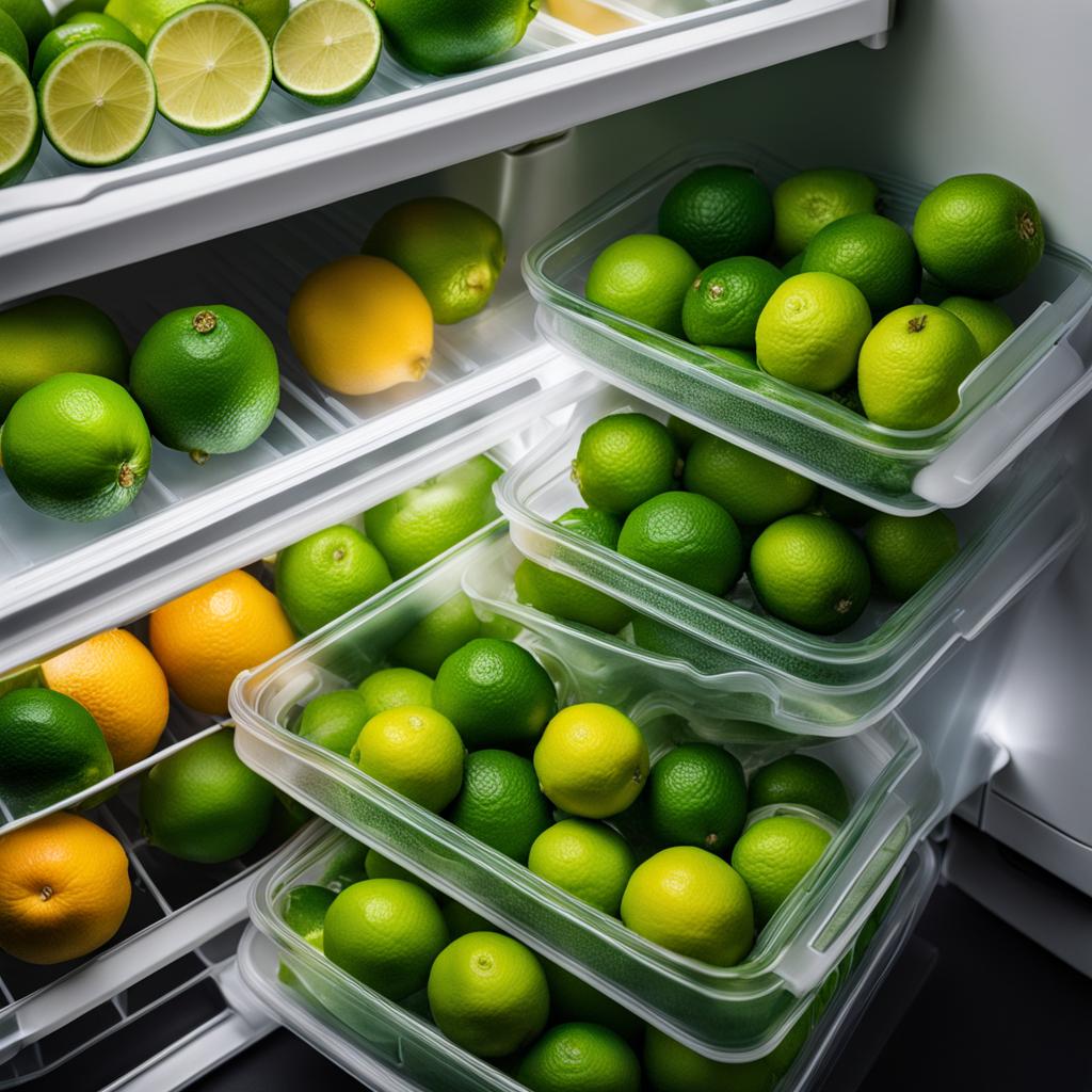 Storing limes in refrigerator Storing limes in refrigerator