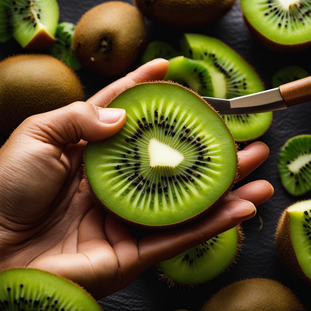 kiwi fruit slicing kiwi fruit slicing