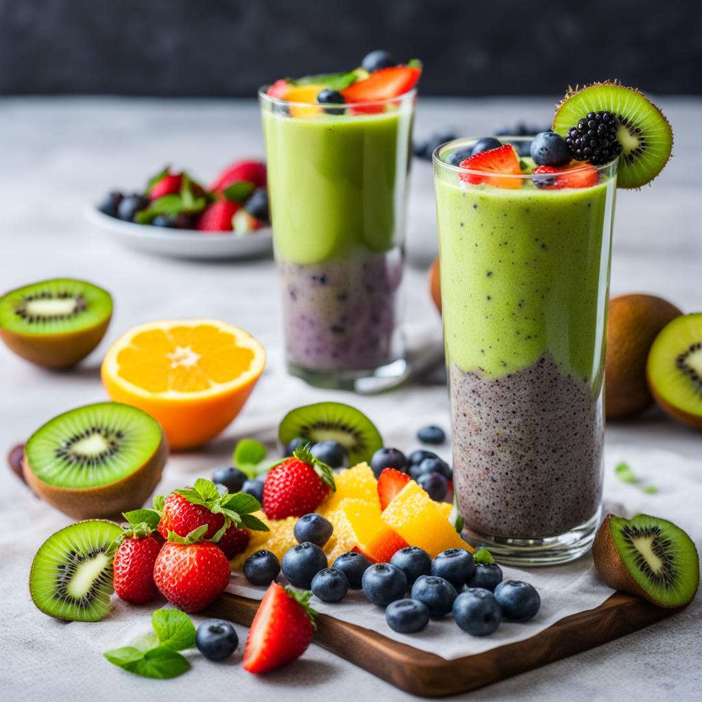 kiwi smoothie and fruit salad kiwi smoothie and fruit salad