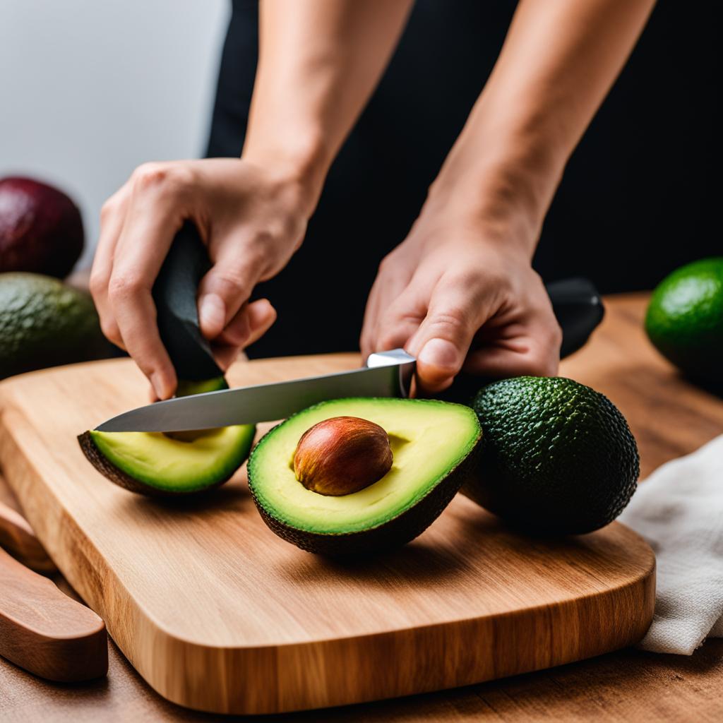 slicing avocado