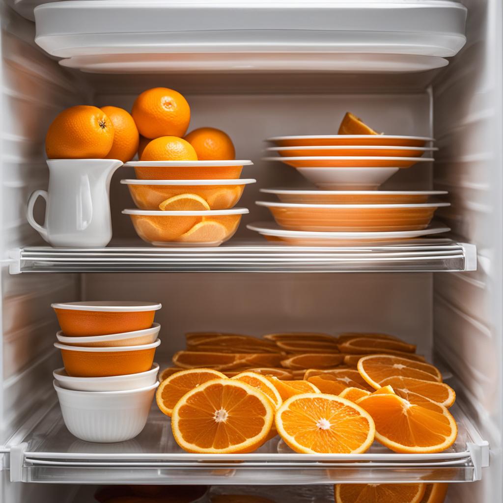 storing cut oranges