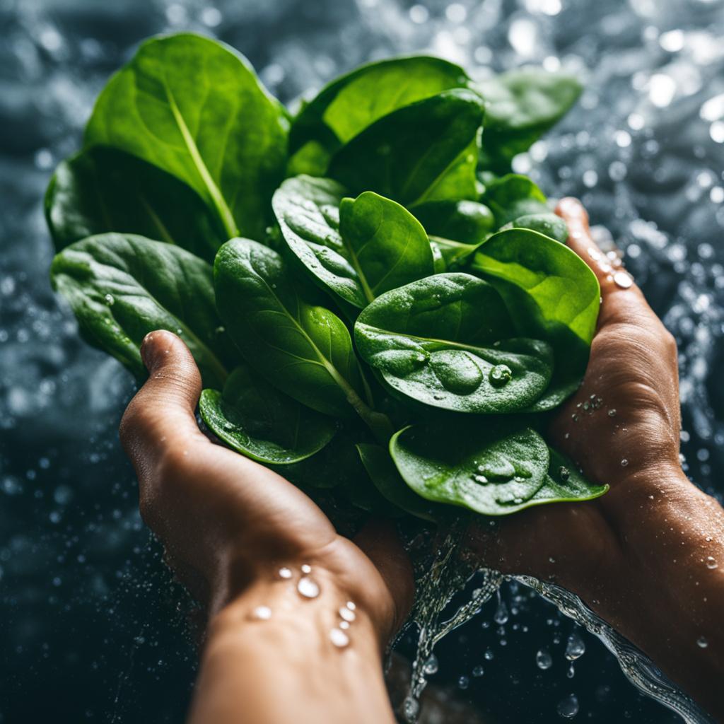 washing spinach washing spinach