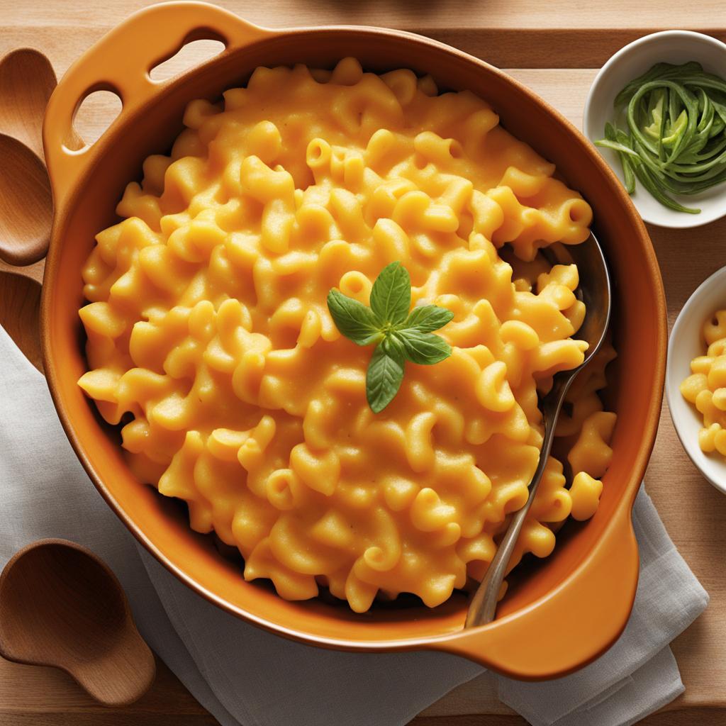healthy macaroni and cheese with sweet potato base