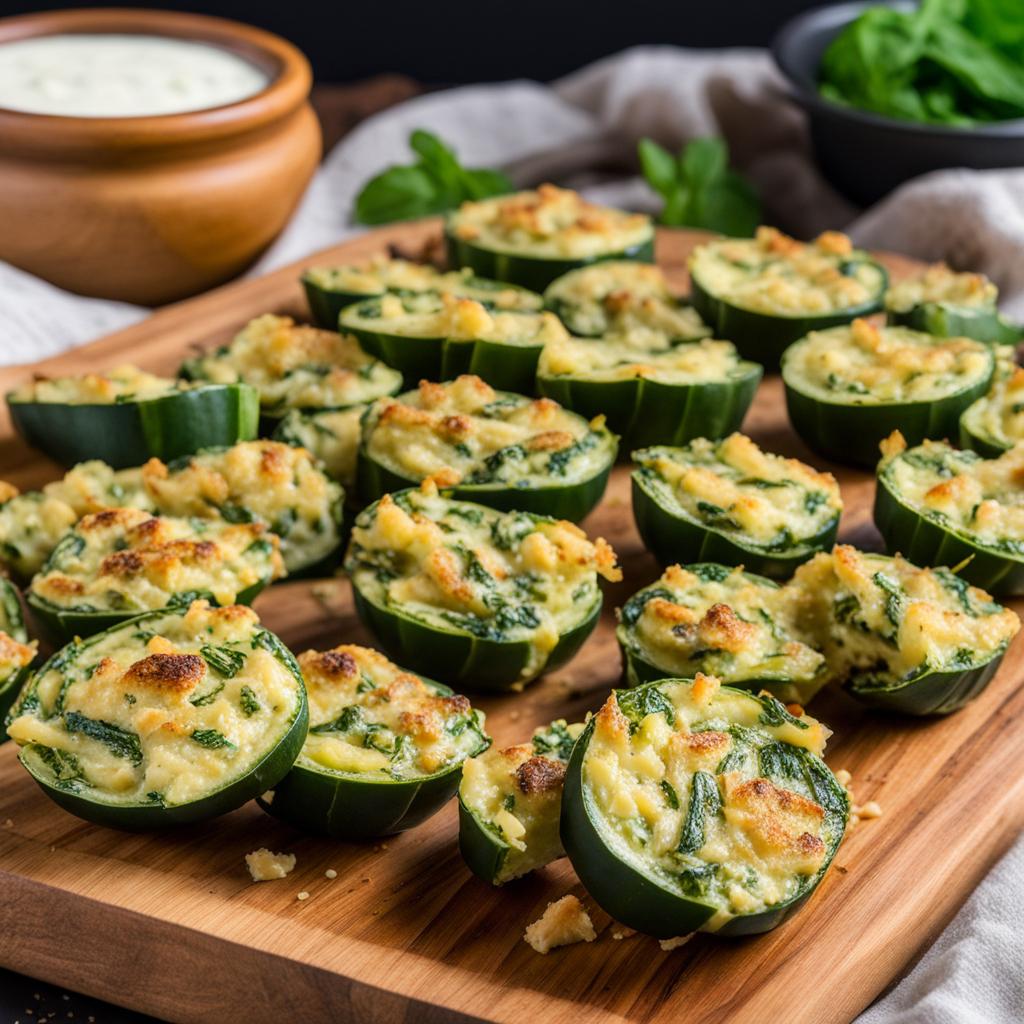 spinach artichoke zucchini bites spinach artichoke zucchini bites